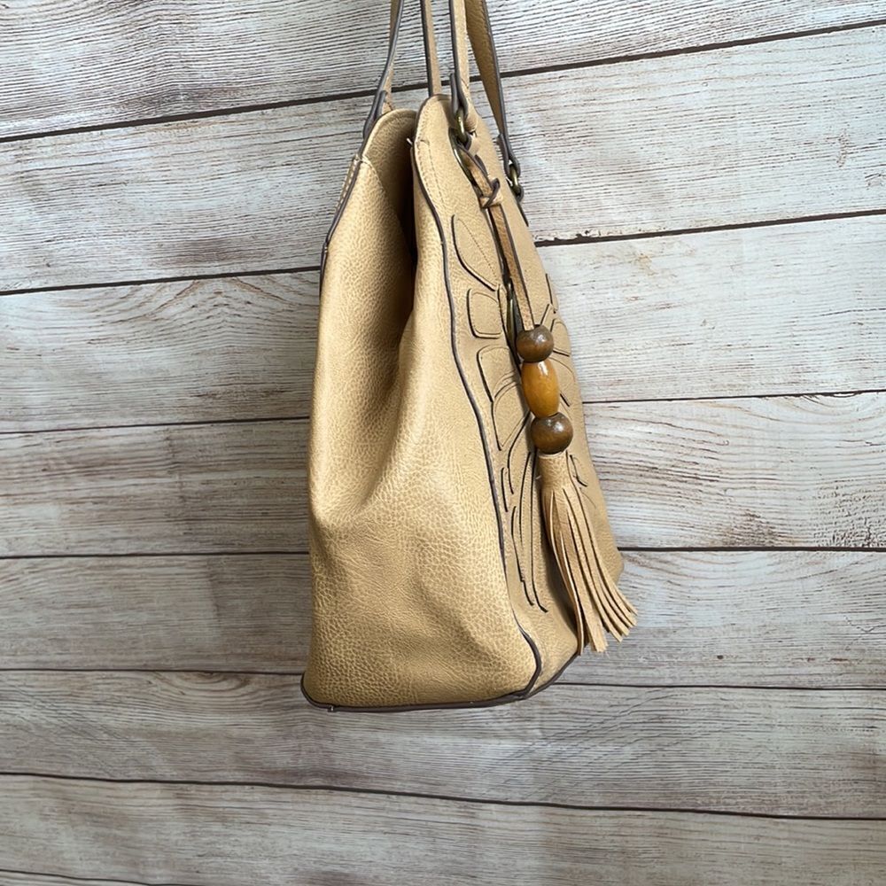 CARLOS‎ BY CARLOS SANTANA VEGAN LEATHER HOBO BAG WITH TASSEL - Picture 7 of 9